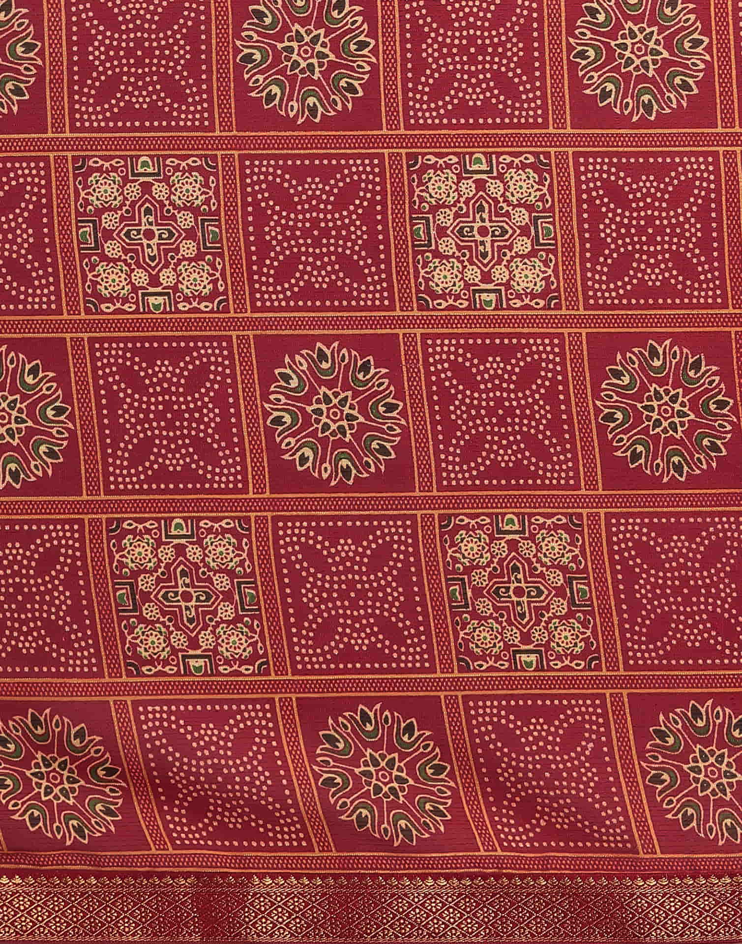 Red Georgette Printed Bandhani Saree