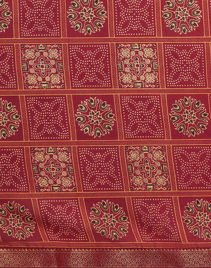 Red Georgette Printed Bandhani Saree