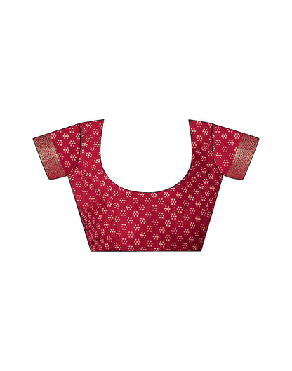 Red Georgette Printed Bandhani Saree