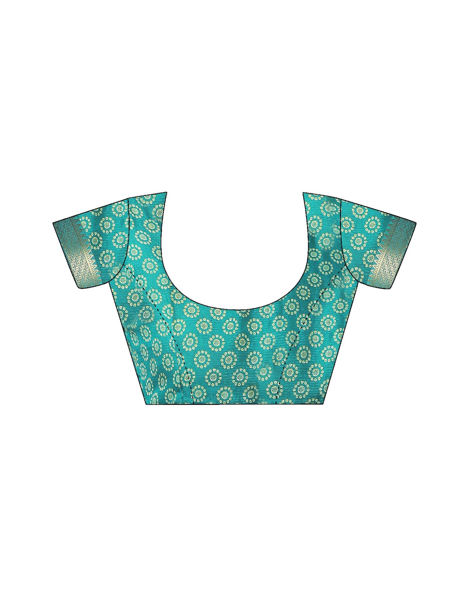 Teal Green Georgette Printed Bandhani Saree