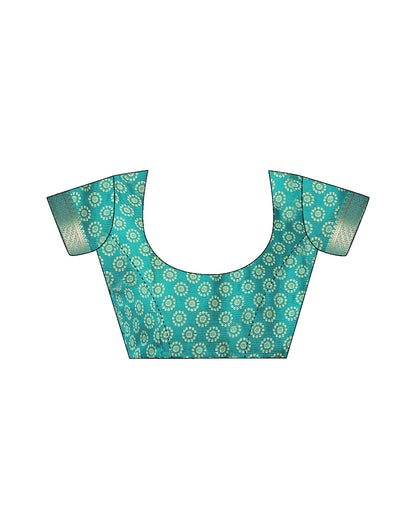 Teal Green Georgette Printed Bandhani Saree