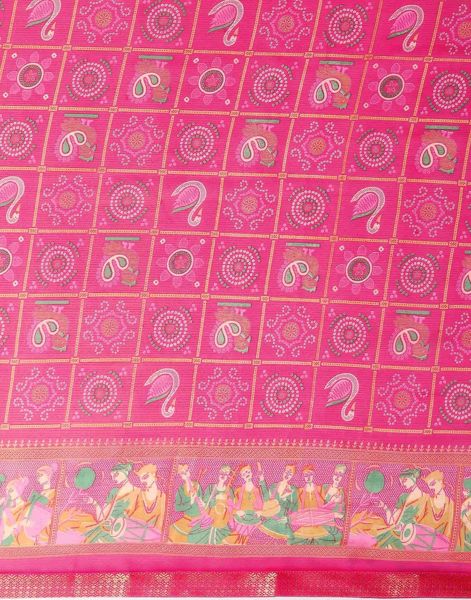 Rani Pink Georgette Printed Bandhani Saree