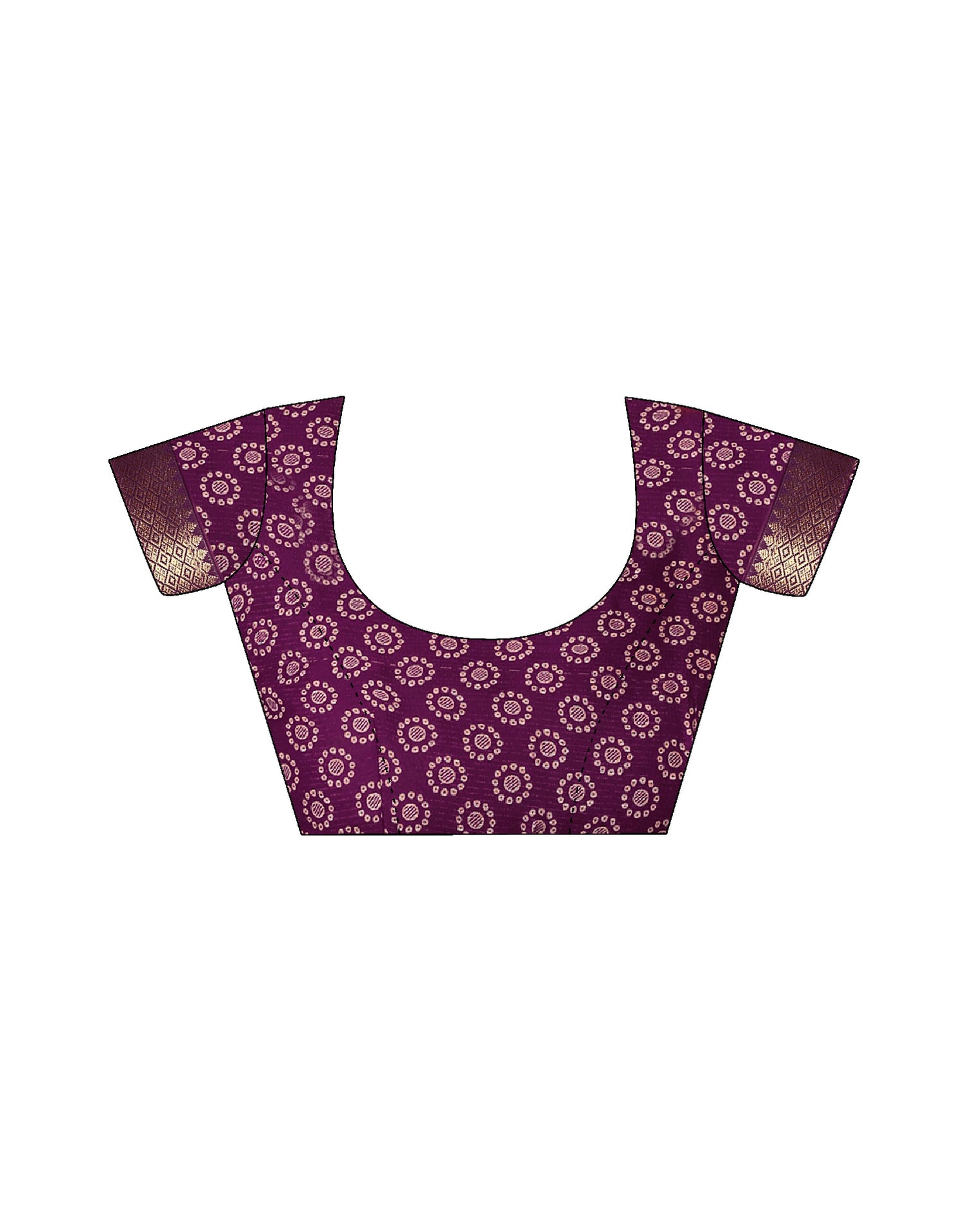 Wine Georgette Printed Bandhani Saree