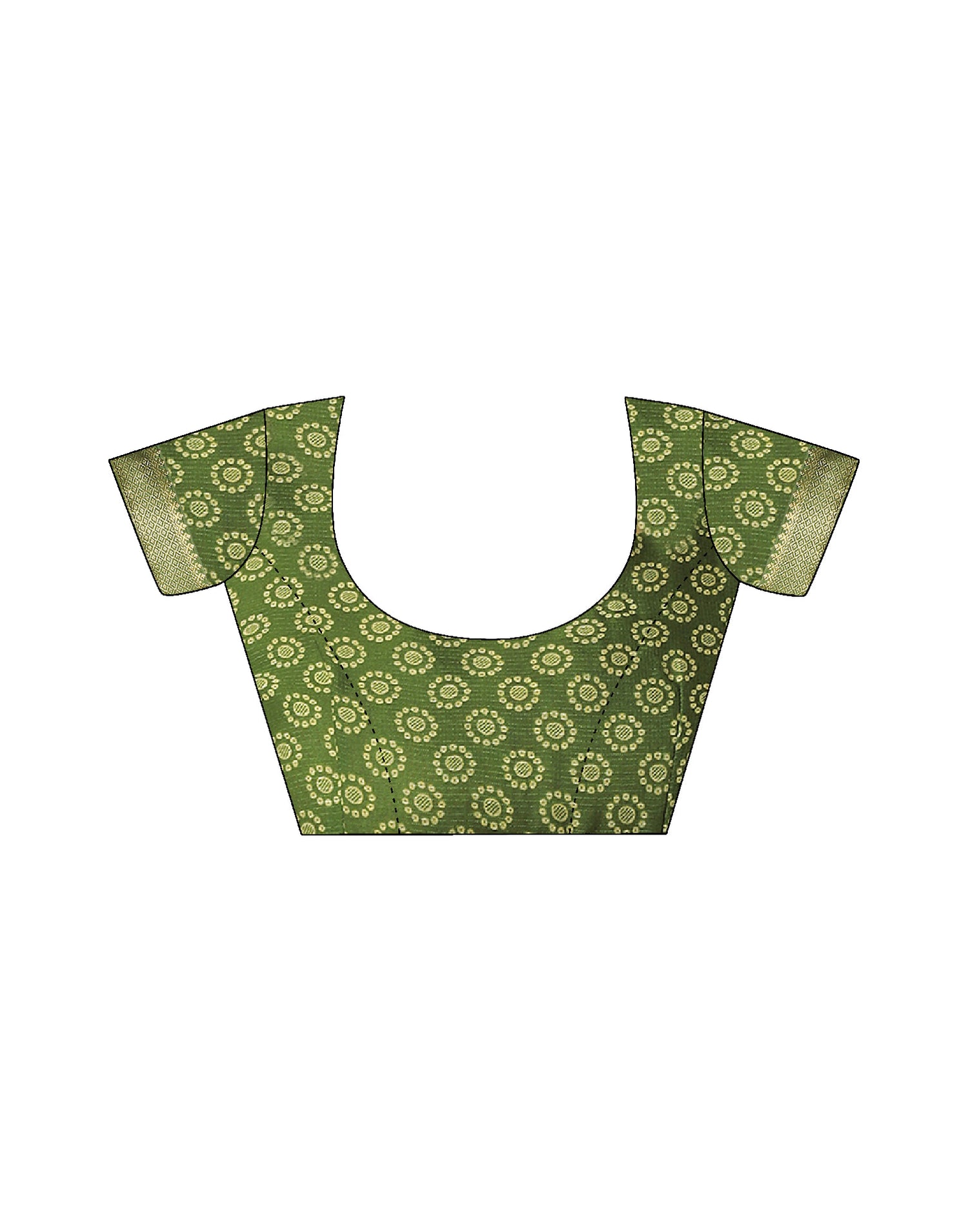 Olive Green Georgette Printed Bandhani Saree
