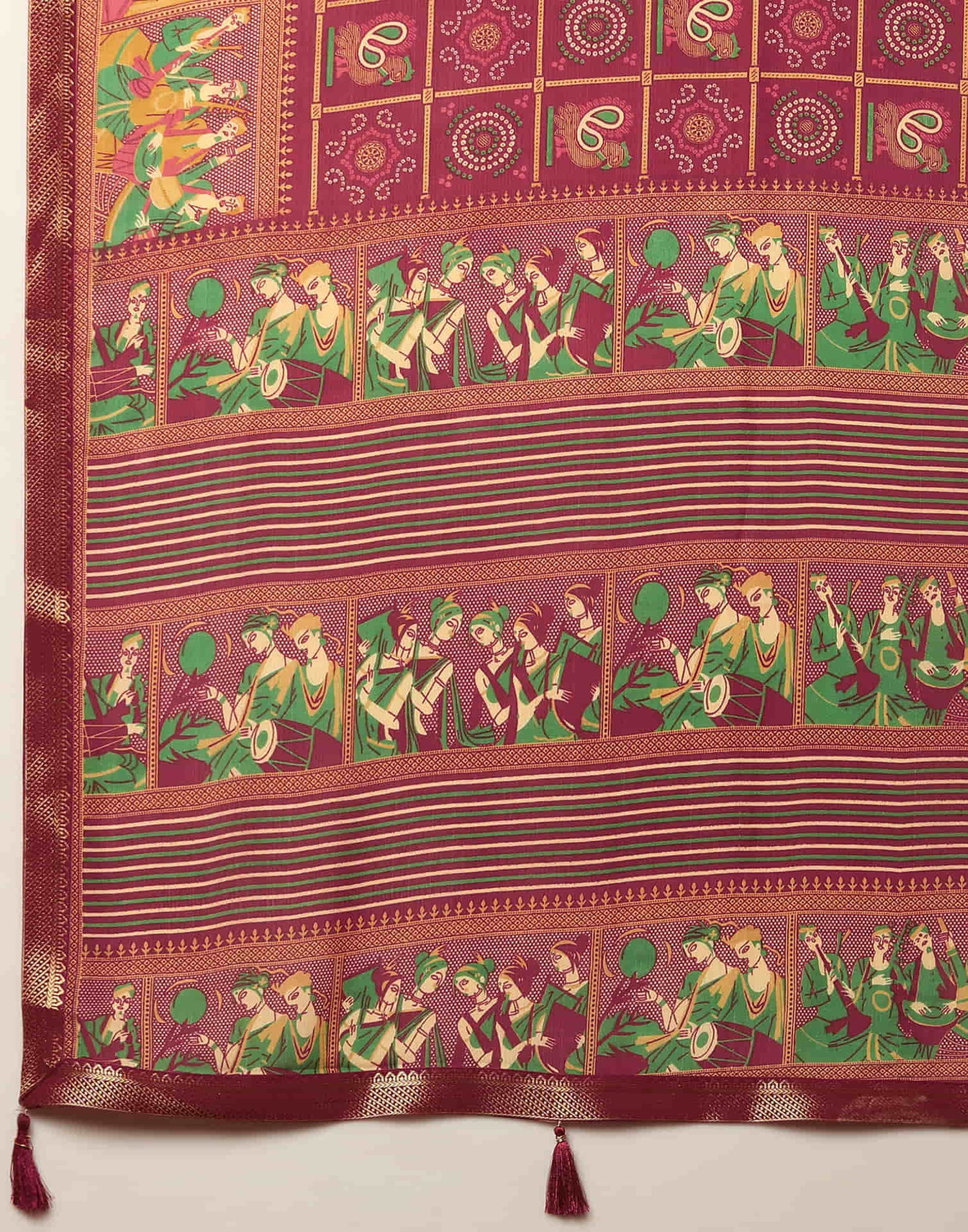 Red Georgette Printed Bandhani Saree