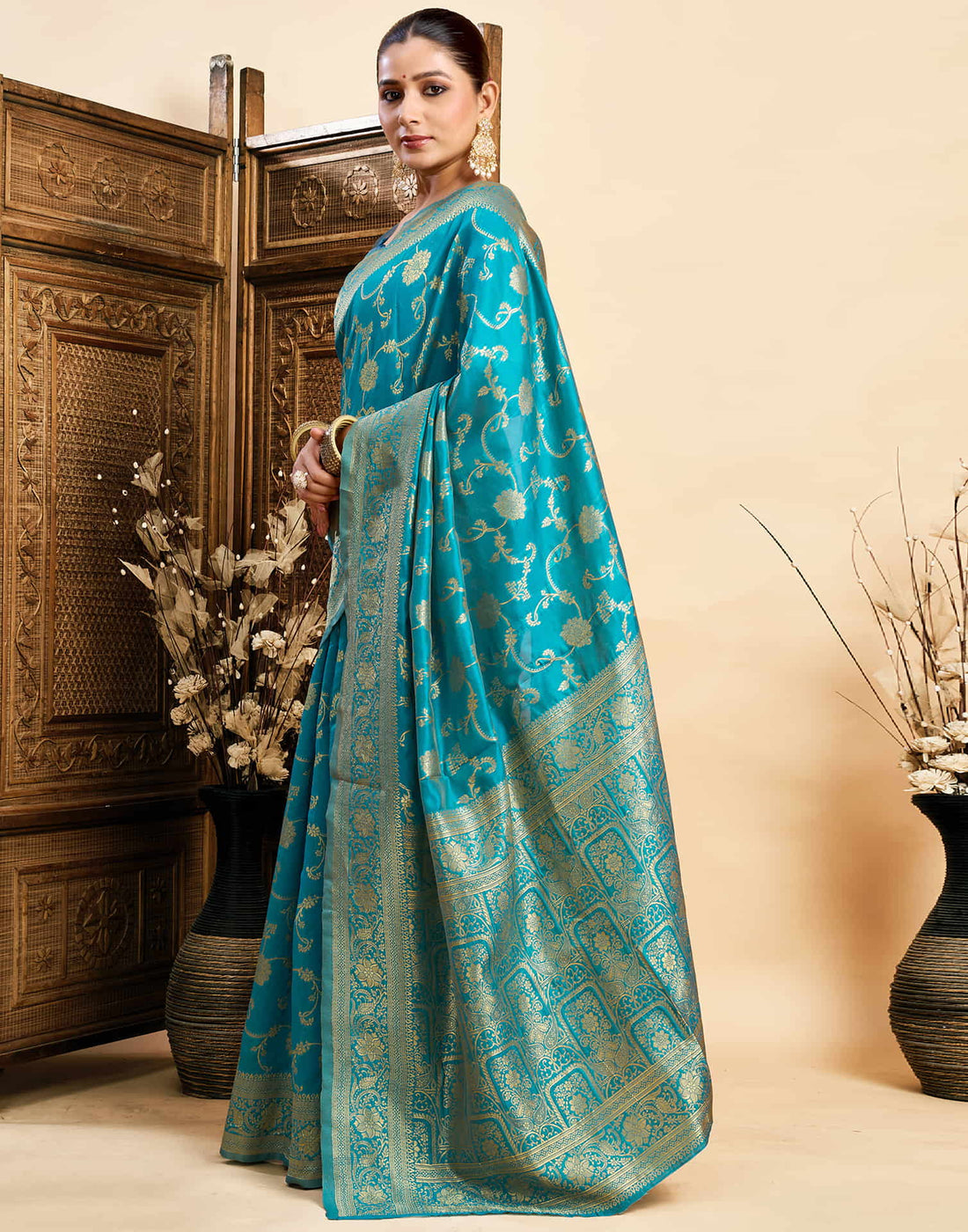 Blue Silk Woven Banarasi Saree