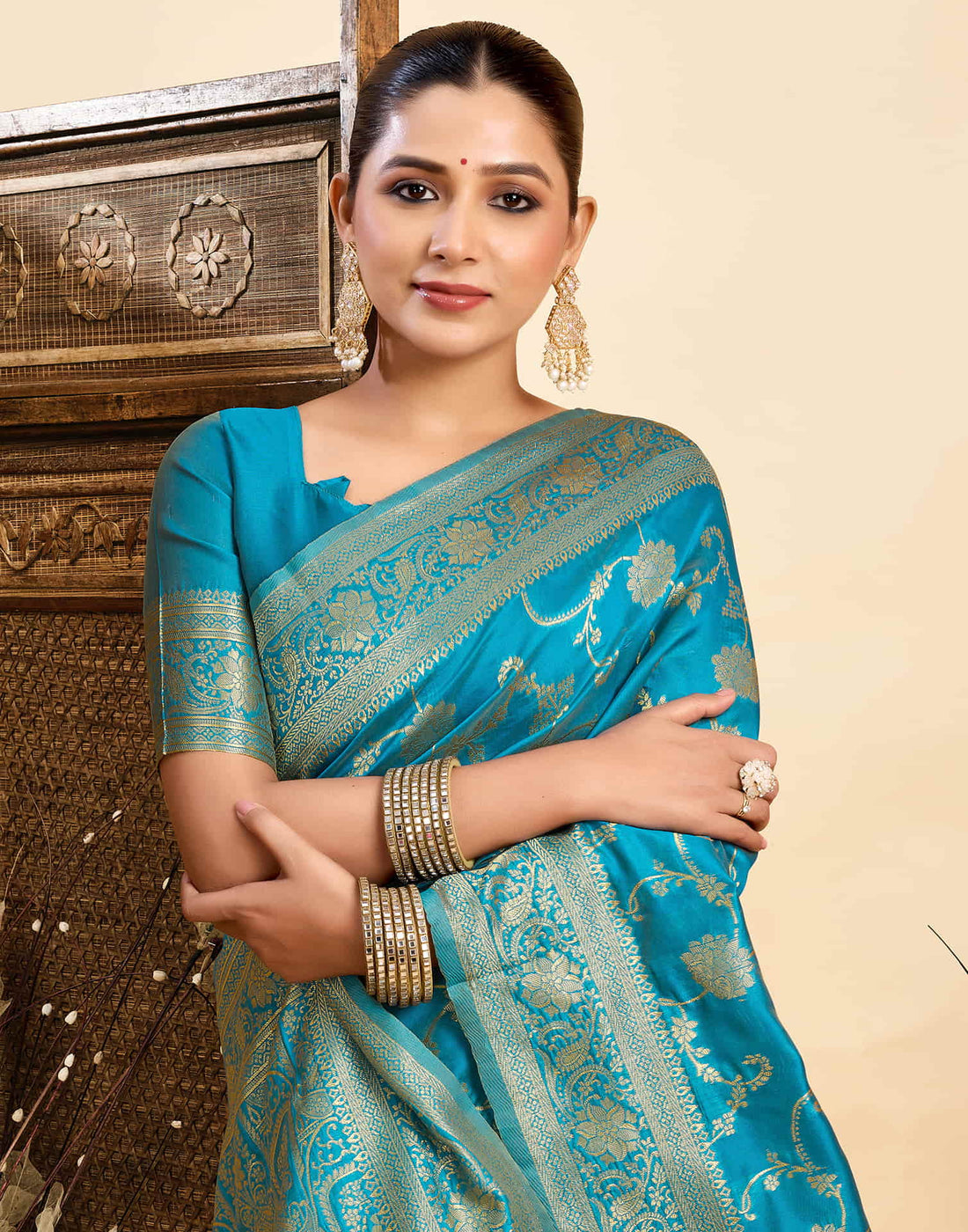 Blue Silk Woven Banarasi Saree