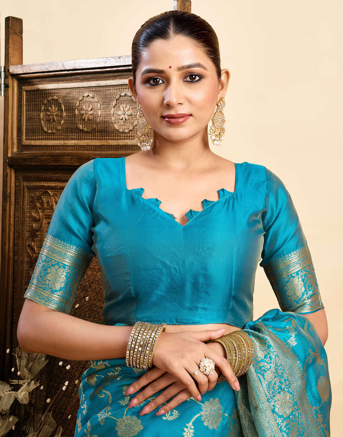 Blue Silk Woven Banarasi Saree