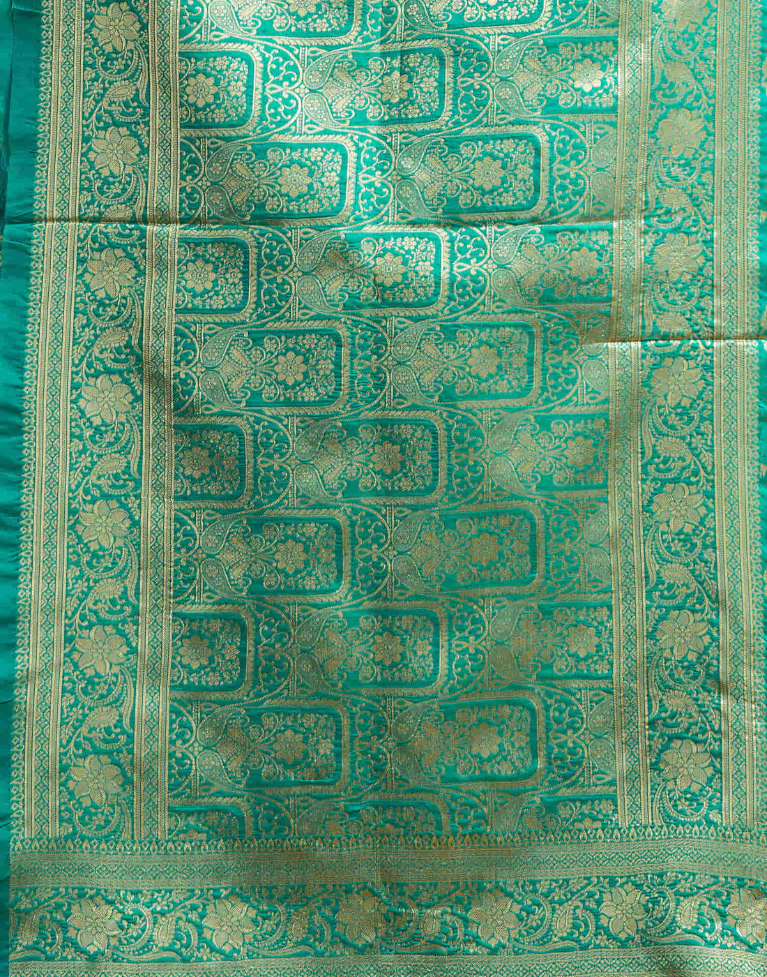 Turquoise Silk Woven Banarasi Saree