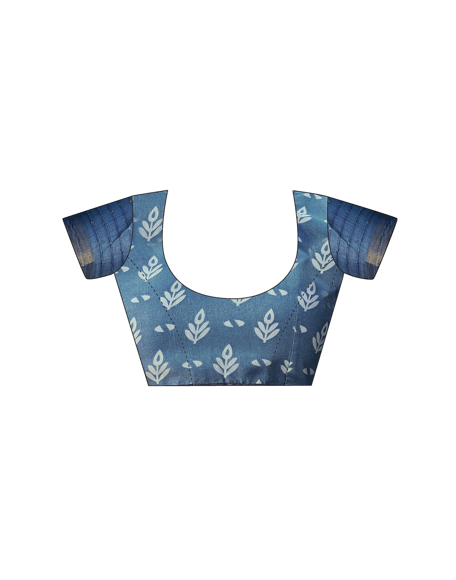 Blue Chanderi Sequence Printed Saree