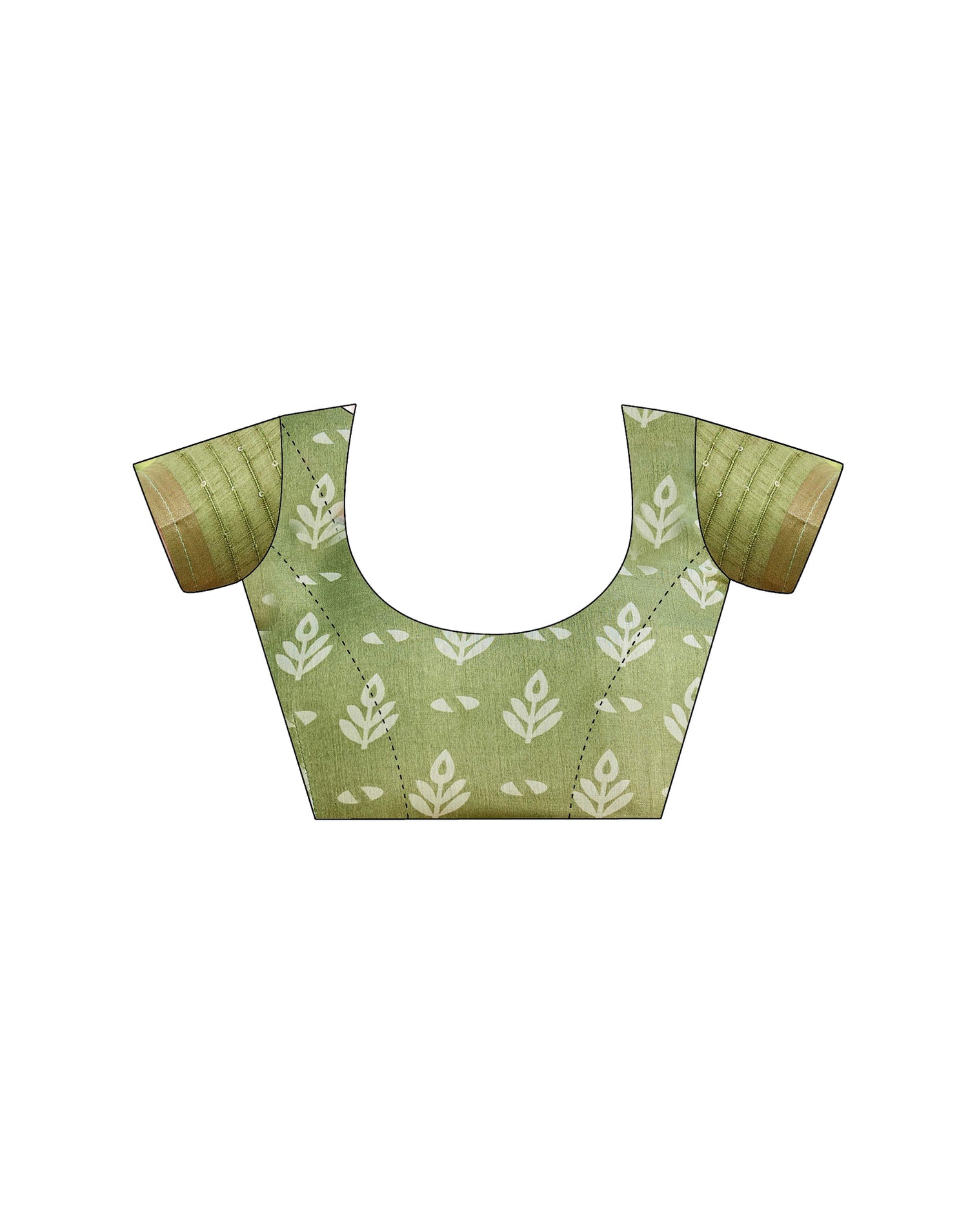Light Green Chanderi Printed Saree