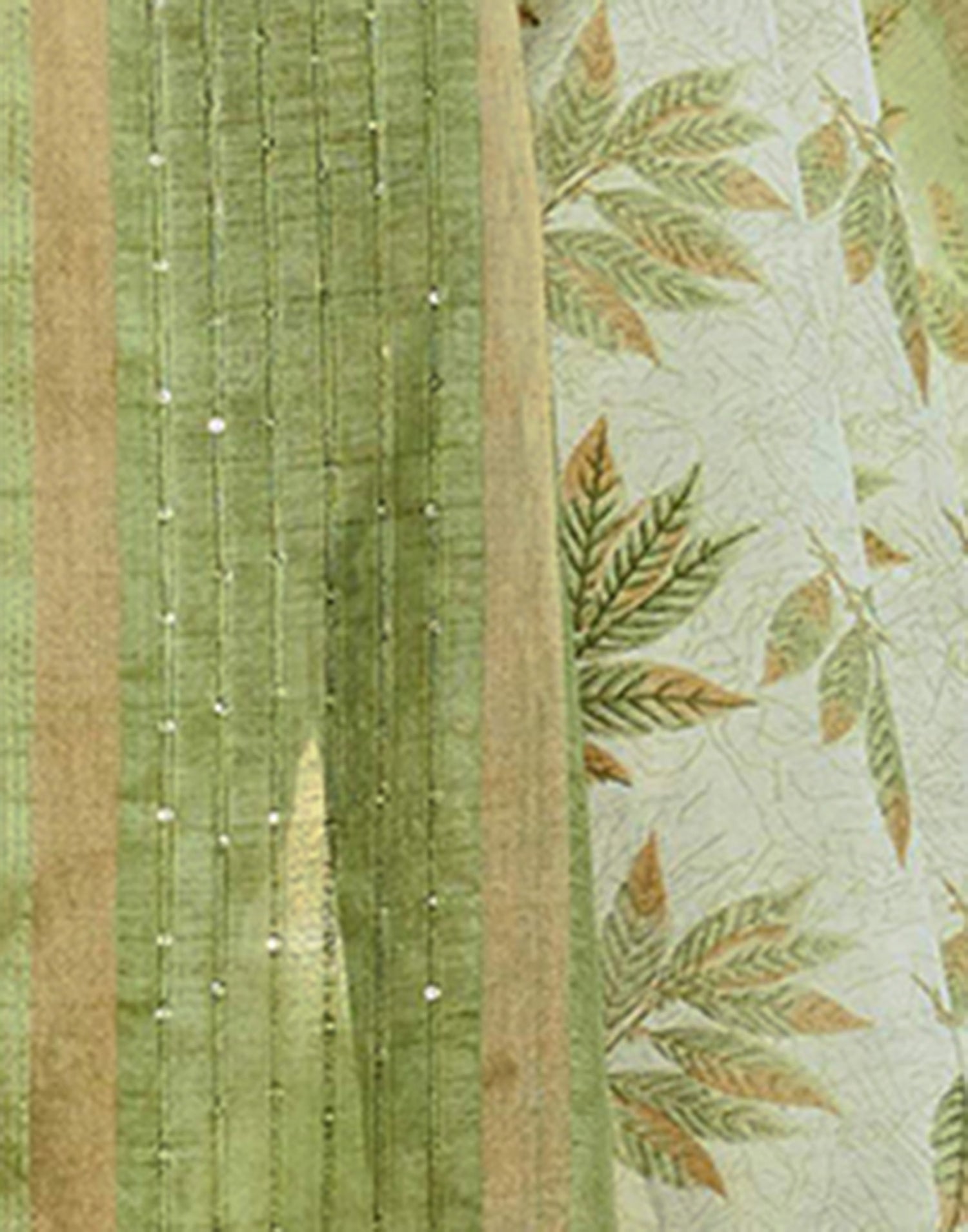 Light Green Chanderi Printed Saree