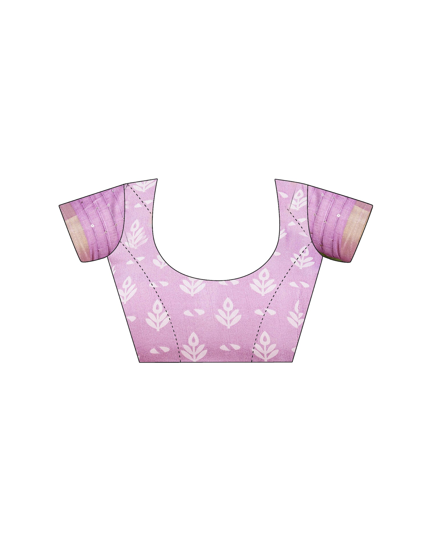 Light Purple Chanderi Printed Saree