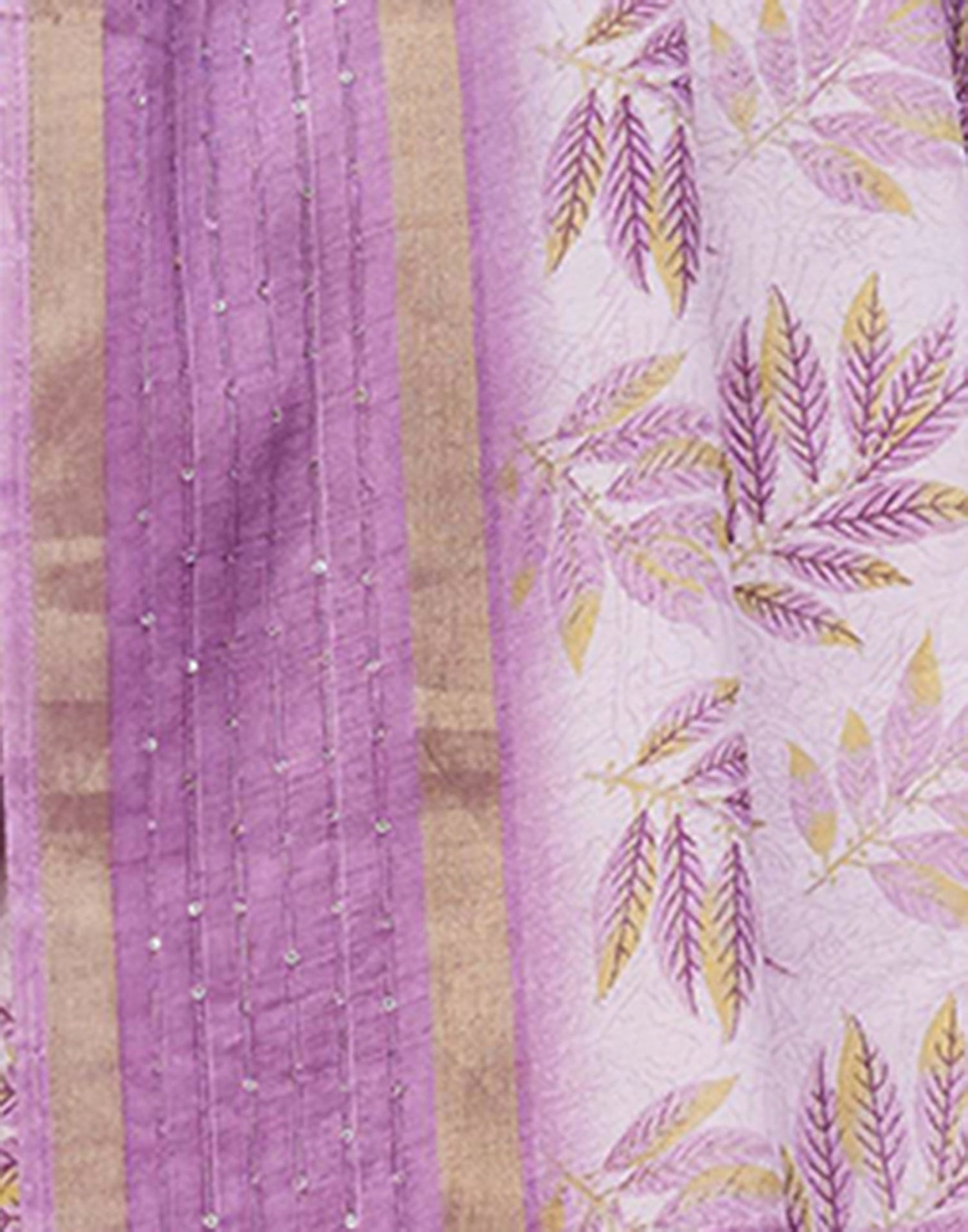 Light Purple Chanderi Printed Saree