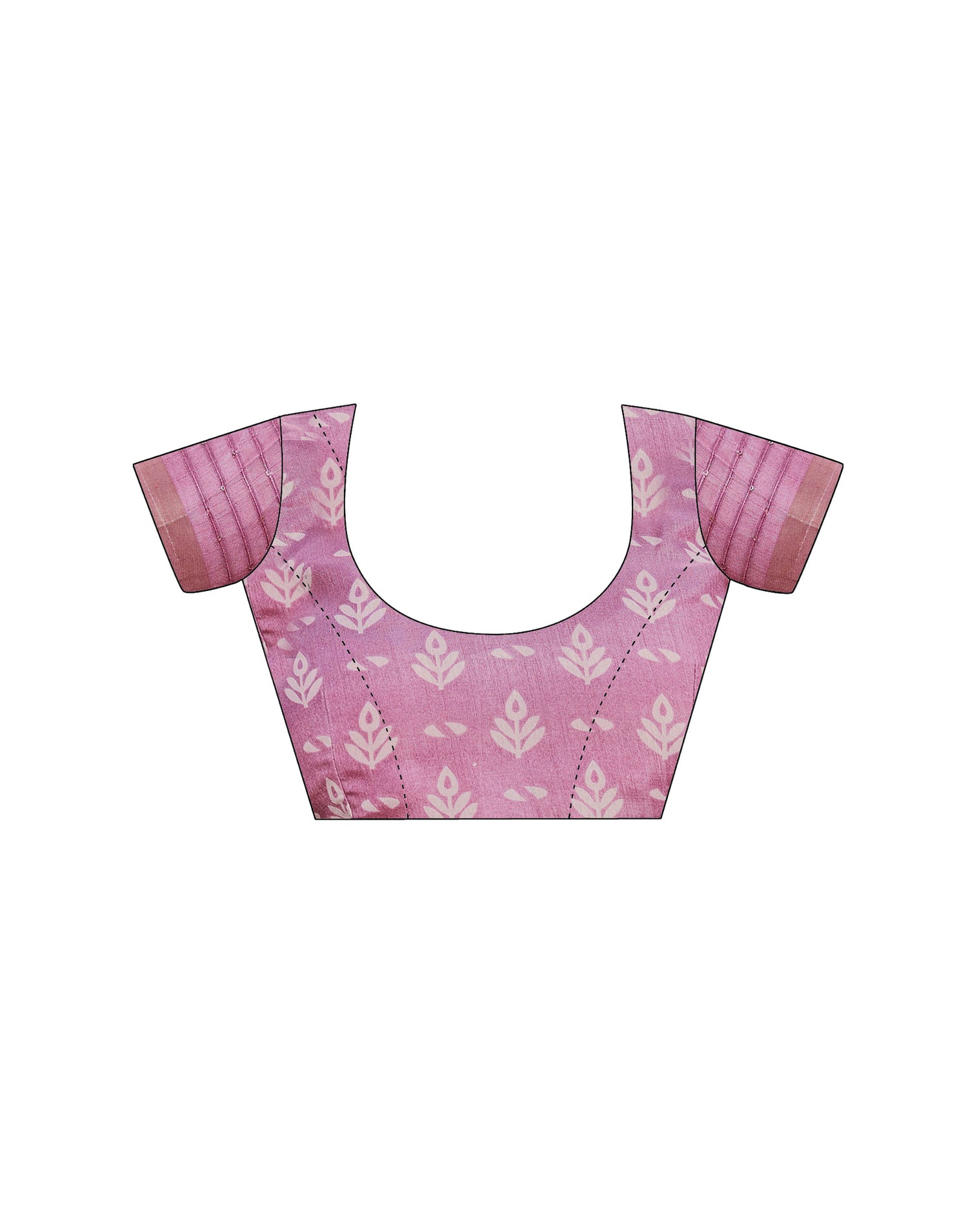 Pink Chanderi Printed Saree