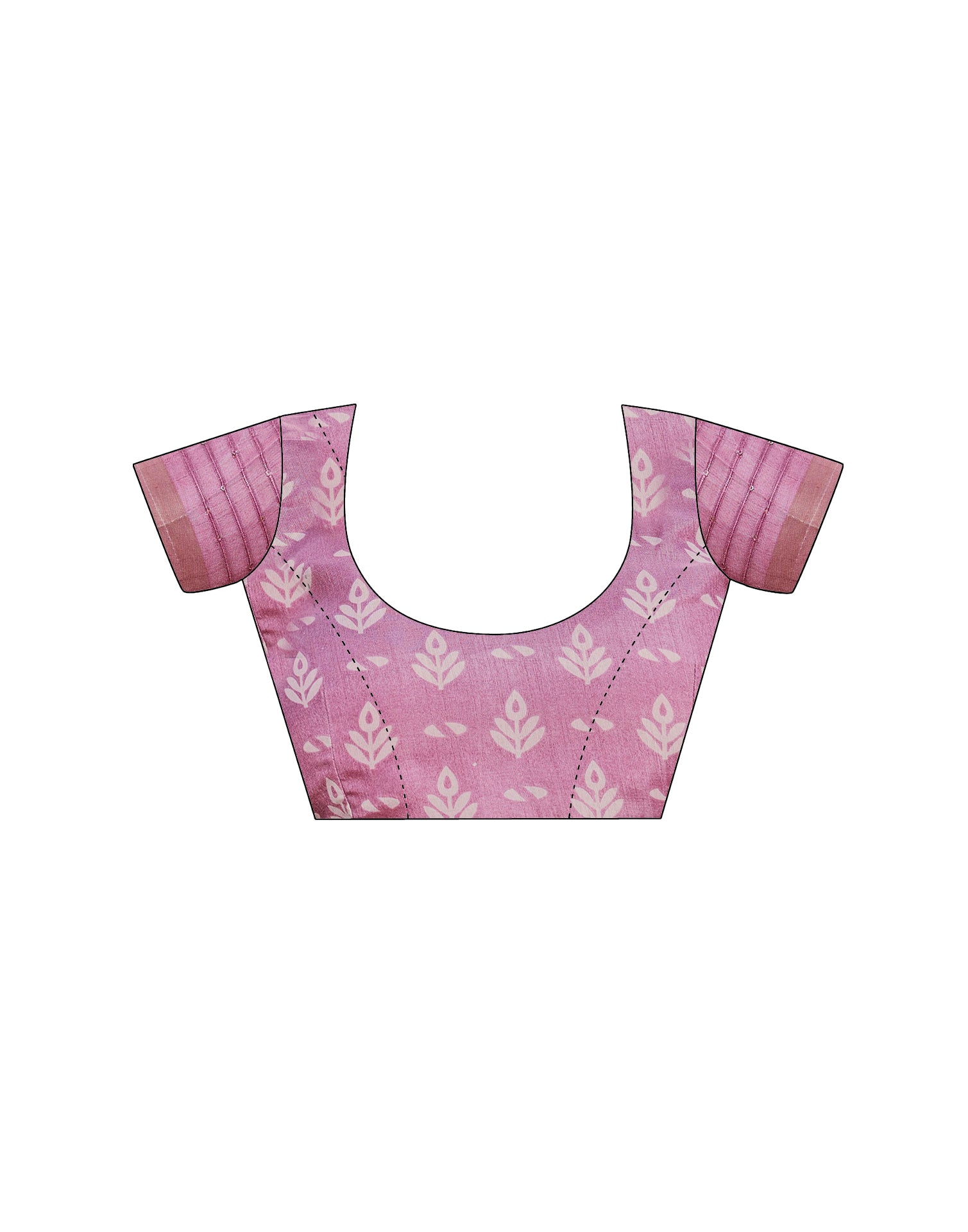 Pink Chanderi Printed Saree