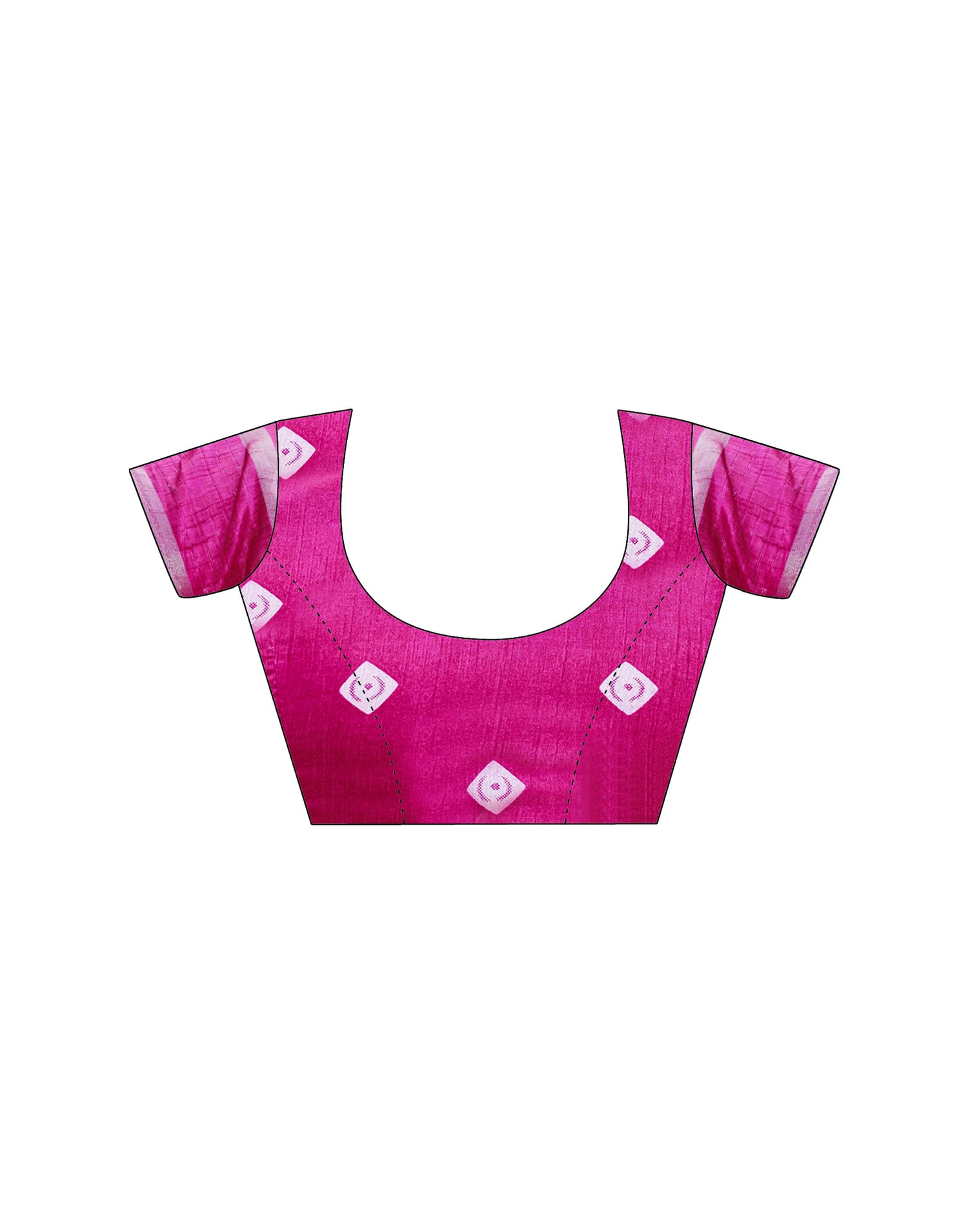 Rani Pink Dola Silk Bandhani Printed Saree
