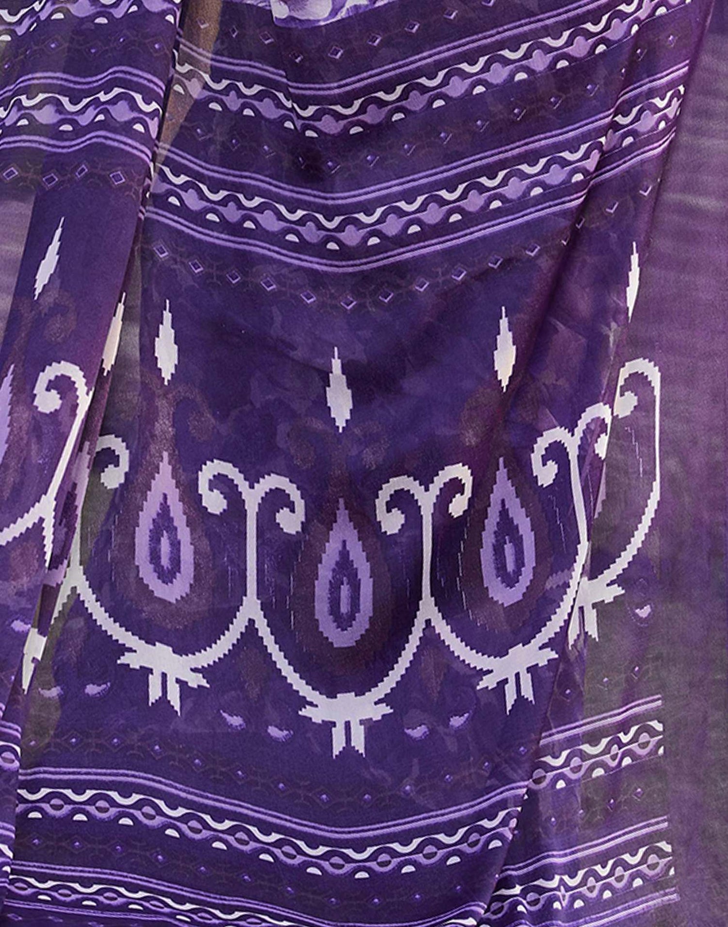 Purple Georgette Floral Printed Saree