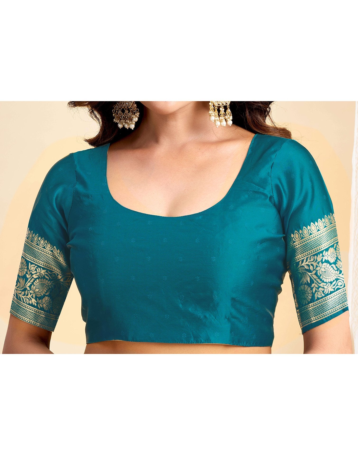 Rama Blue Silk Woven Saree