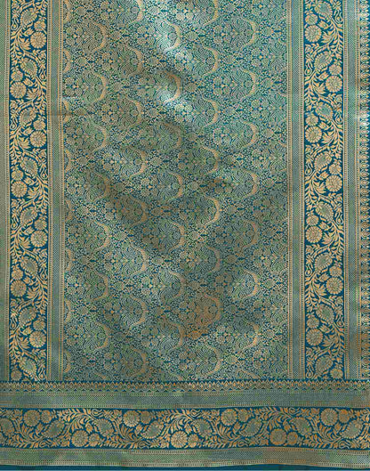 Rama Blue Silk Woven Saree