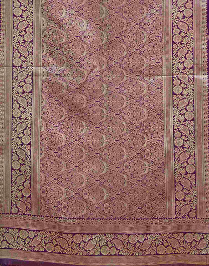 Wine Silk Woven Saree