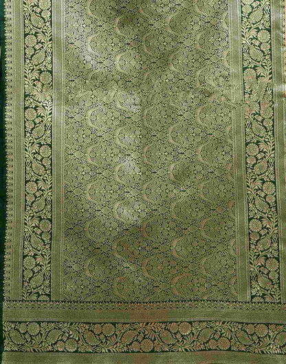 Dark Green Silk Woven Saree
