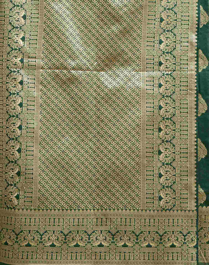 Dark Green Silk Woven Banarasi Saree