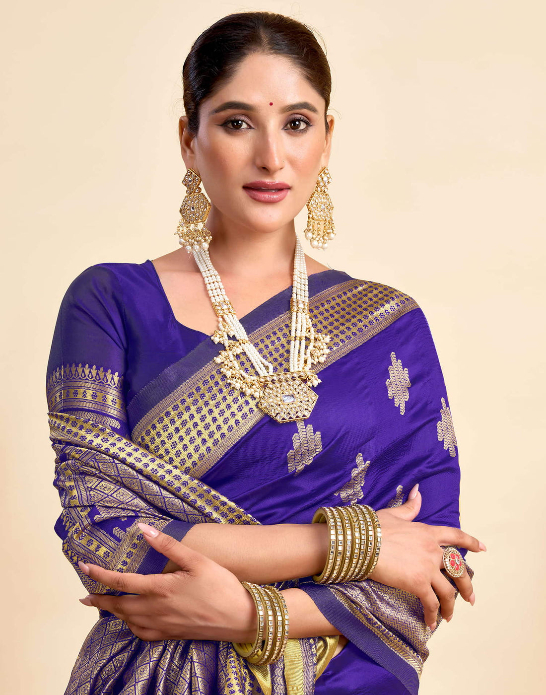 Indigo Blue Silk Woven Saree