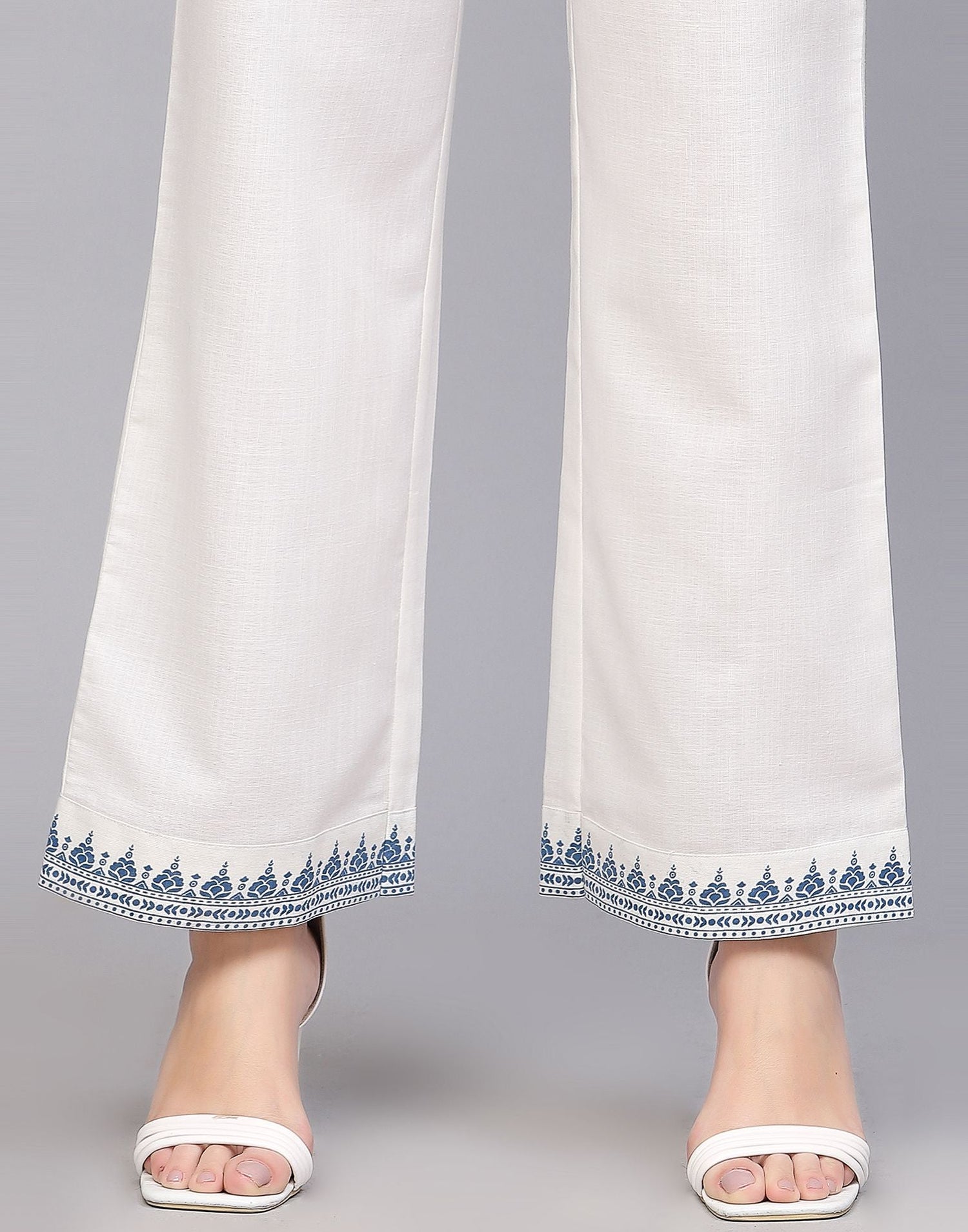 White and Blue Kurti Pant and Dupatta | Leemboodi