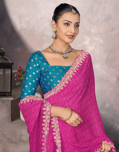 Rani Pink Georgette Bandhani Saree