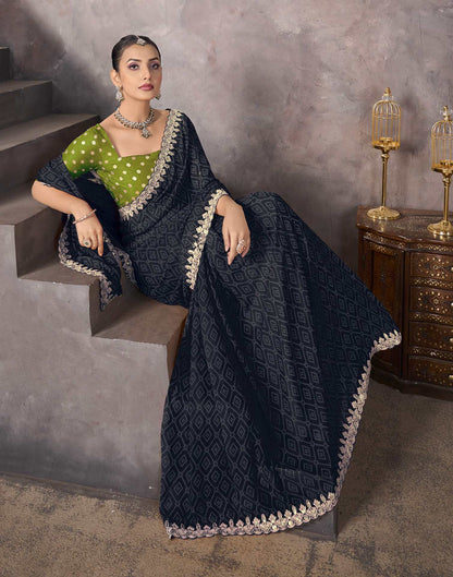 Black Georgette Bandhani Saree