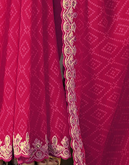Blush Pink Georgette Bandhani Saree