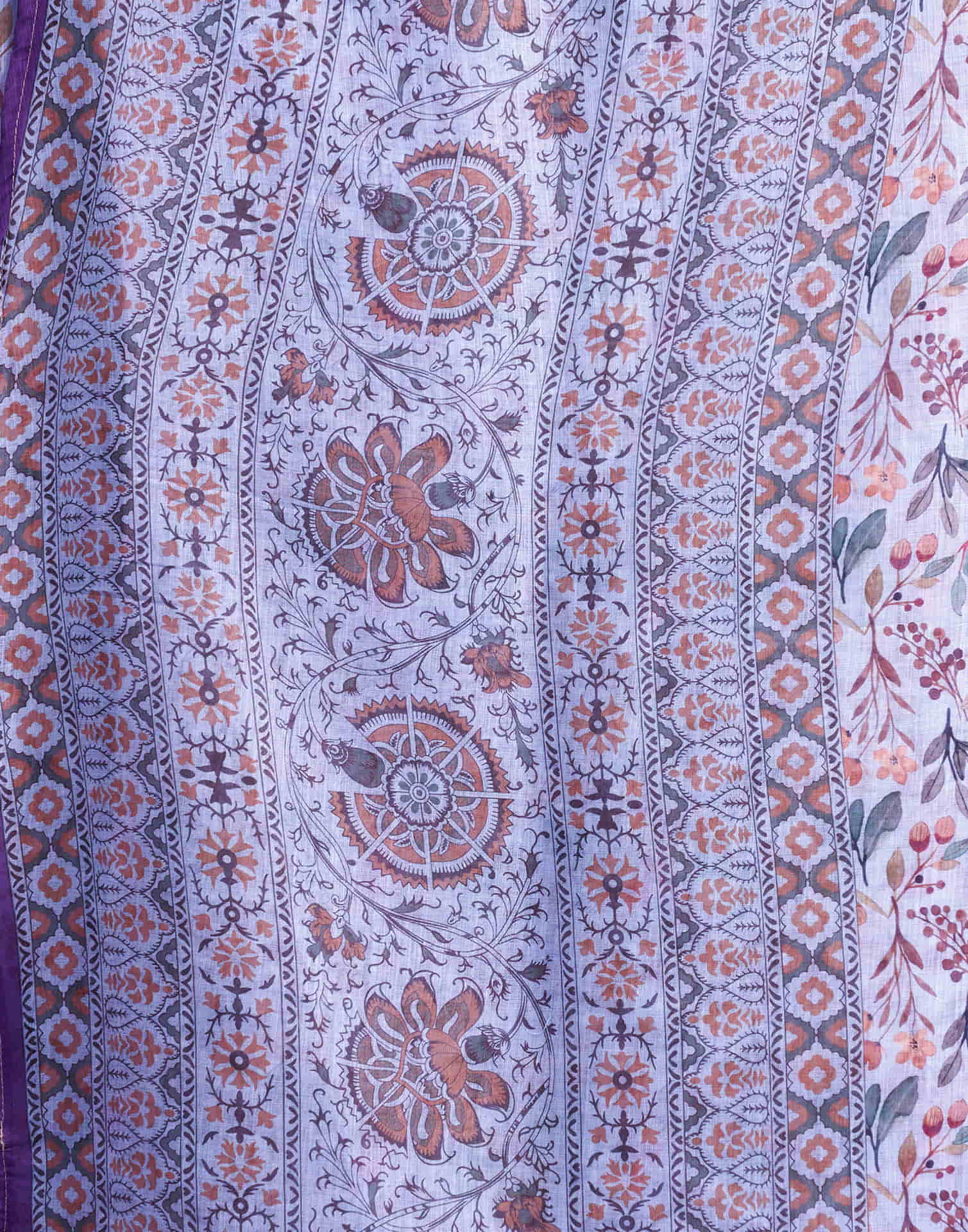 Light Blue Linen Printed Saree