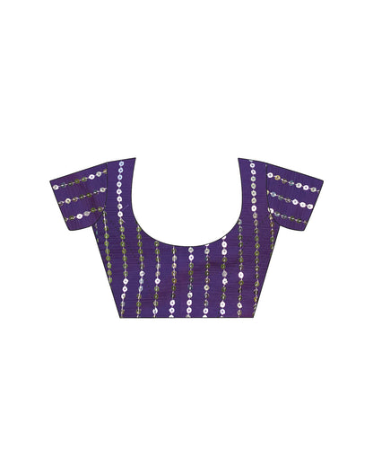 Dusty Purple Satin Sequence Saree