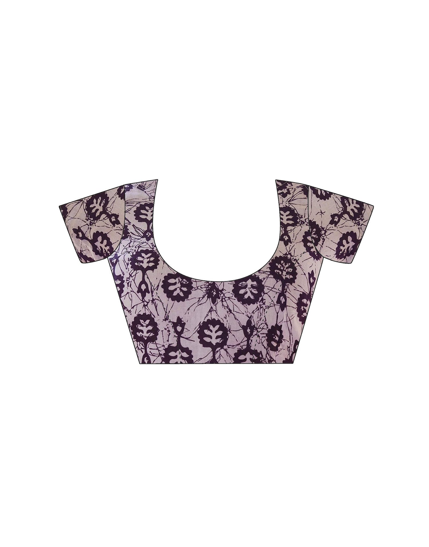 Dark Purple Cotton Printed Saree