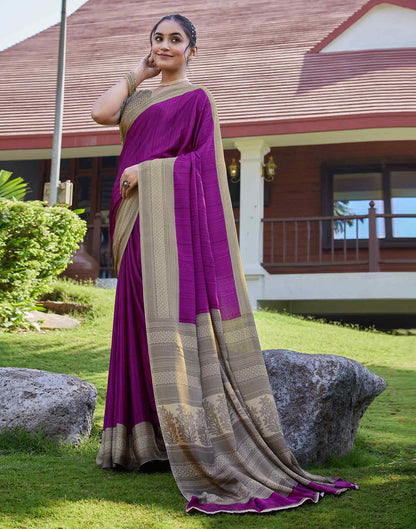 Beige Chinnon Printed Saree