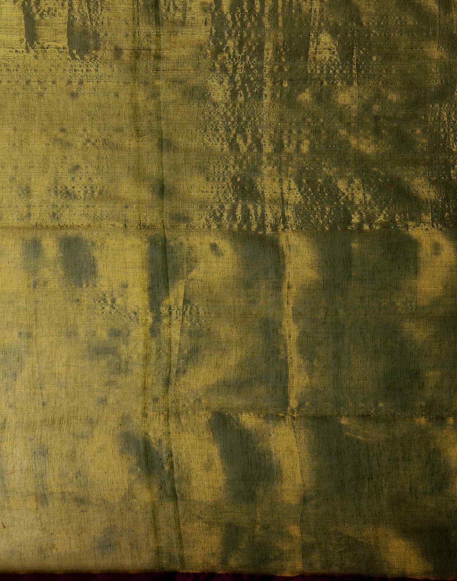 Olive Green Tissue Silk Top Dyed Kanjivaram Saree