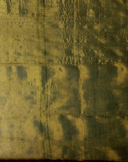 Olive Green Tissue Silk Top Dyed Kanjivaram Saree