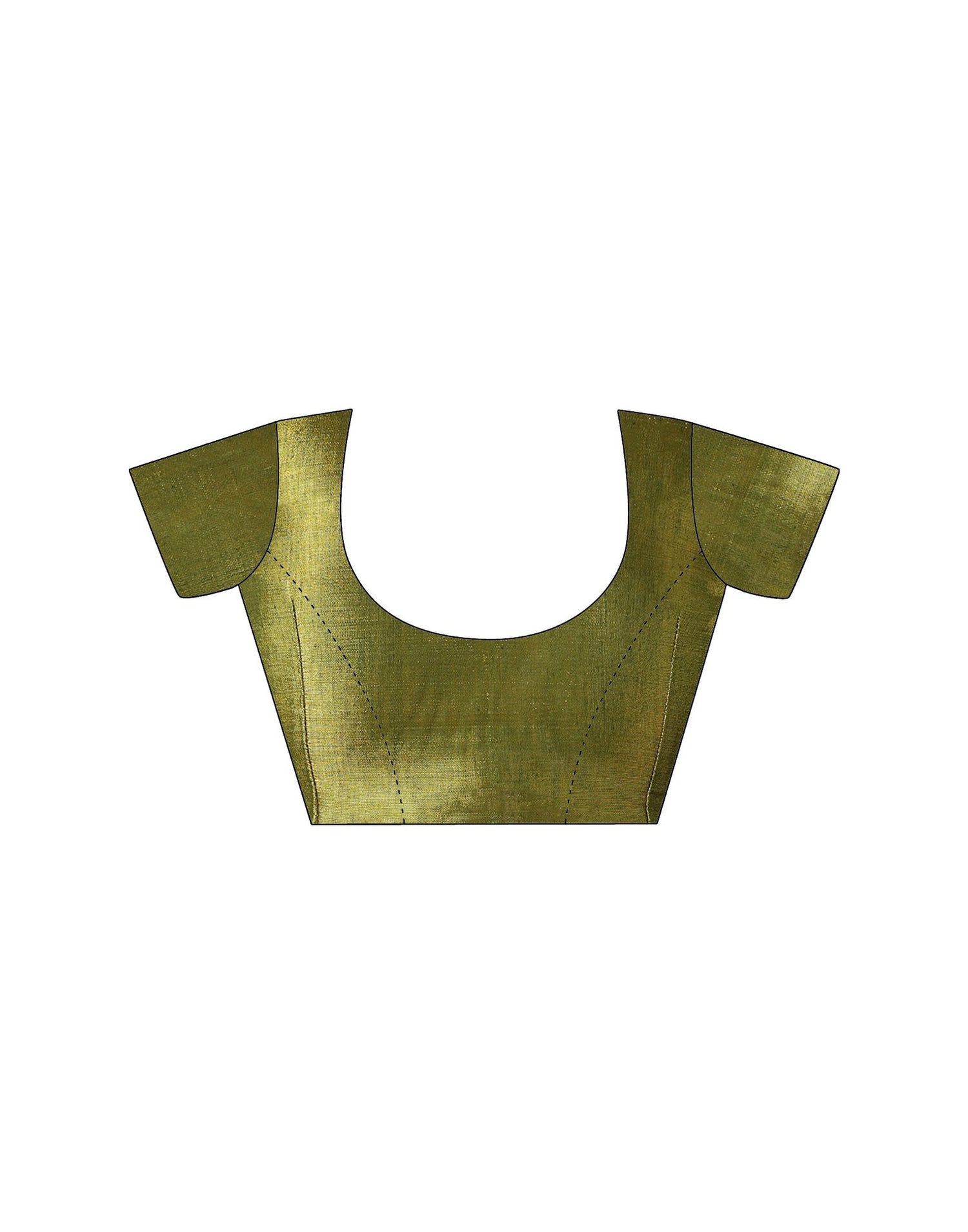 Olive Green Tissue Silk Top Dyed Kanjivaram Saree