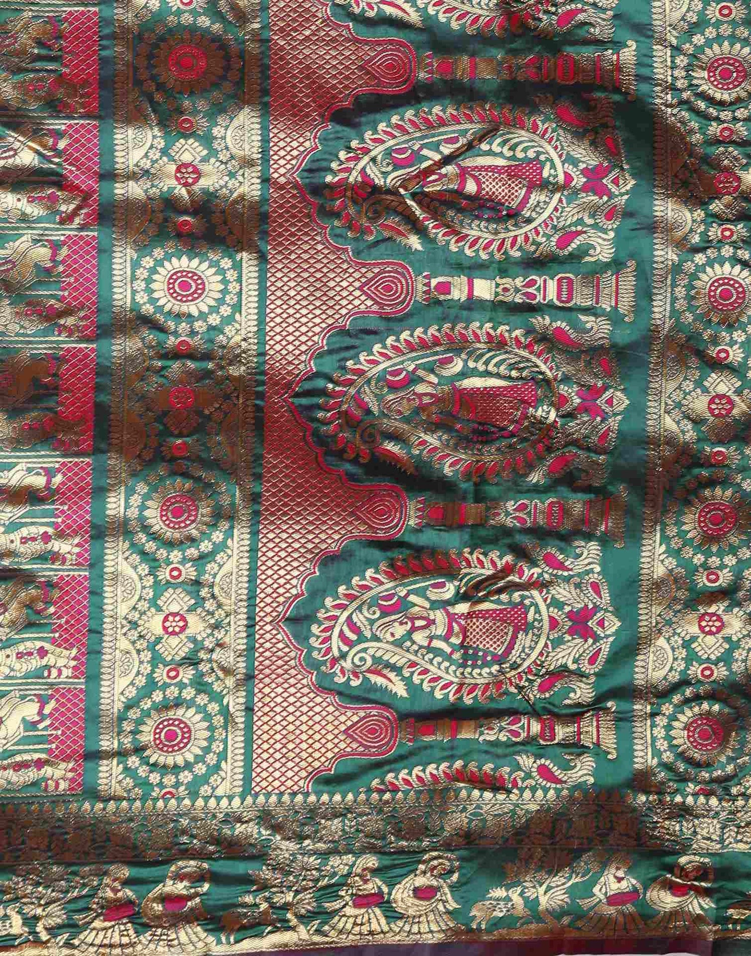 Bright Pink Silk Woven Banarasi Saree