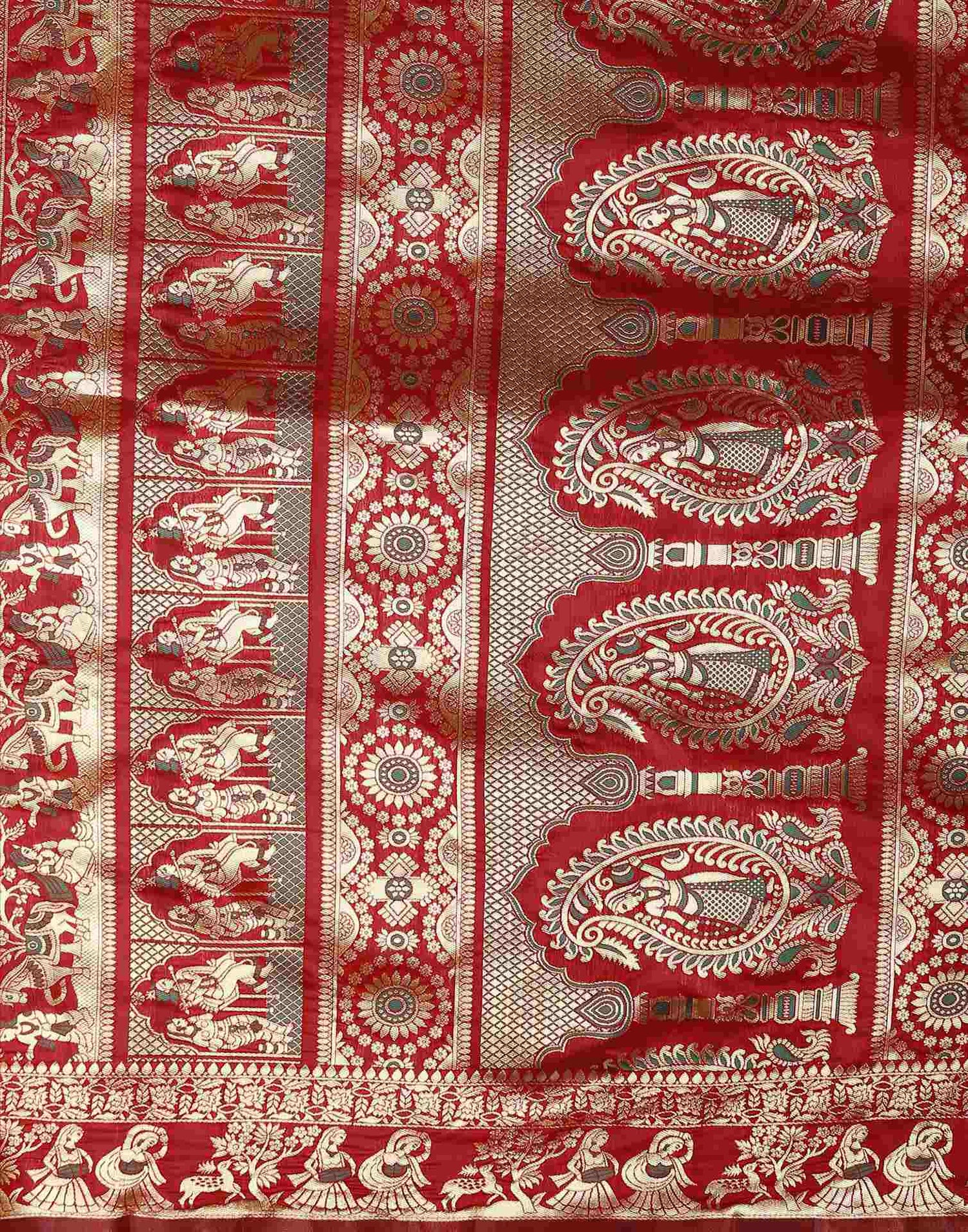 Dark Green Silk Woven Banarasi Saree