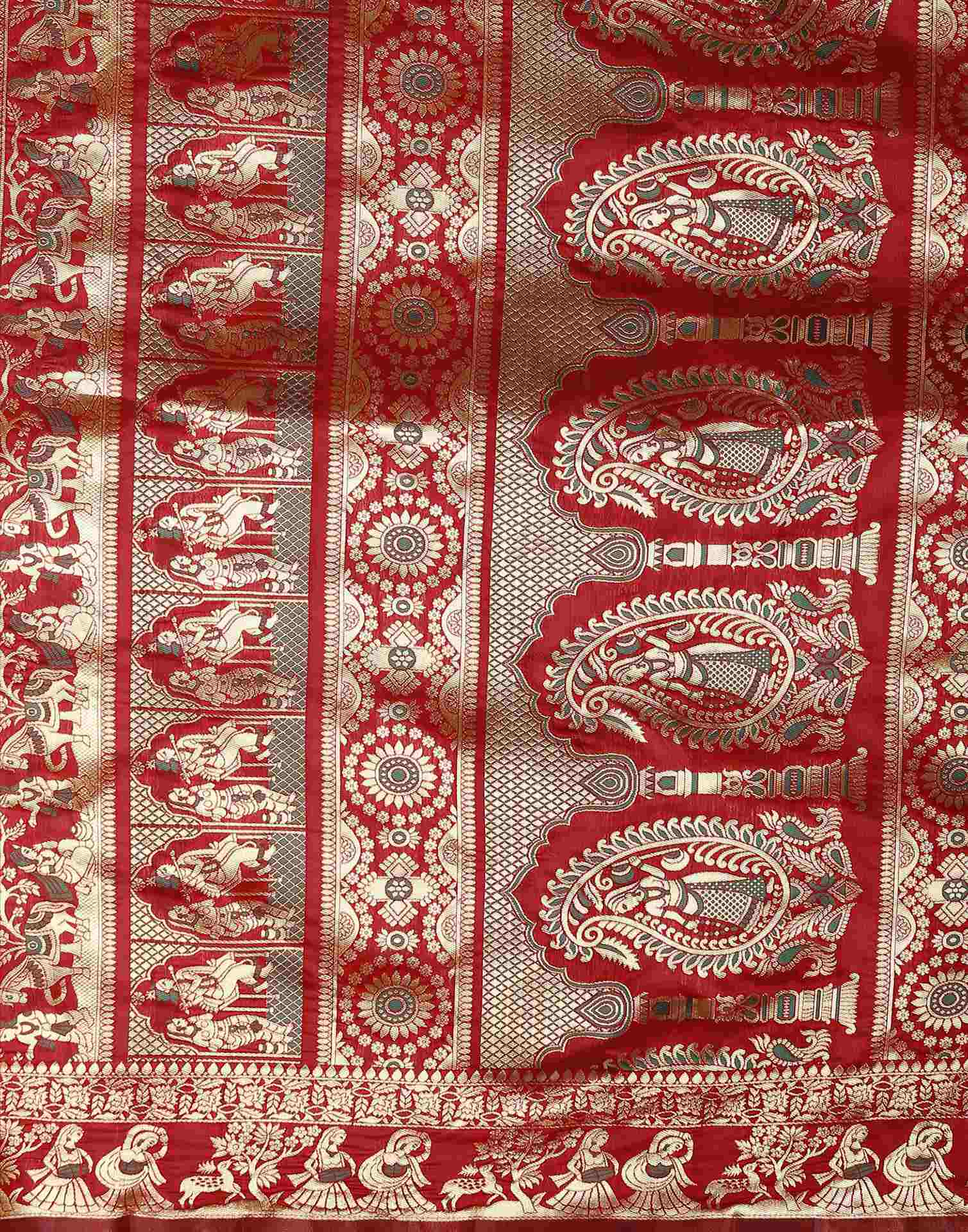 Dark Green Silk Woven Banarasi Saree