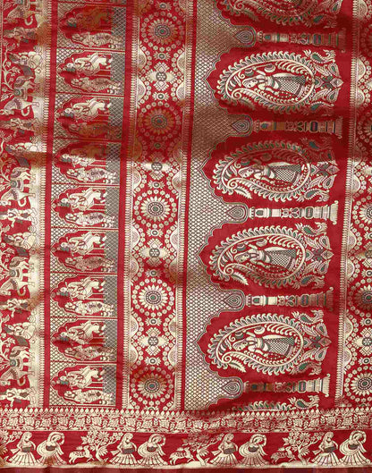 Dark Green Silk Woven Banarasi Saree