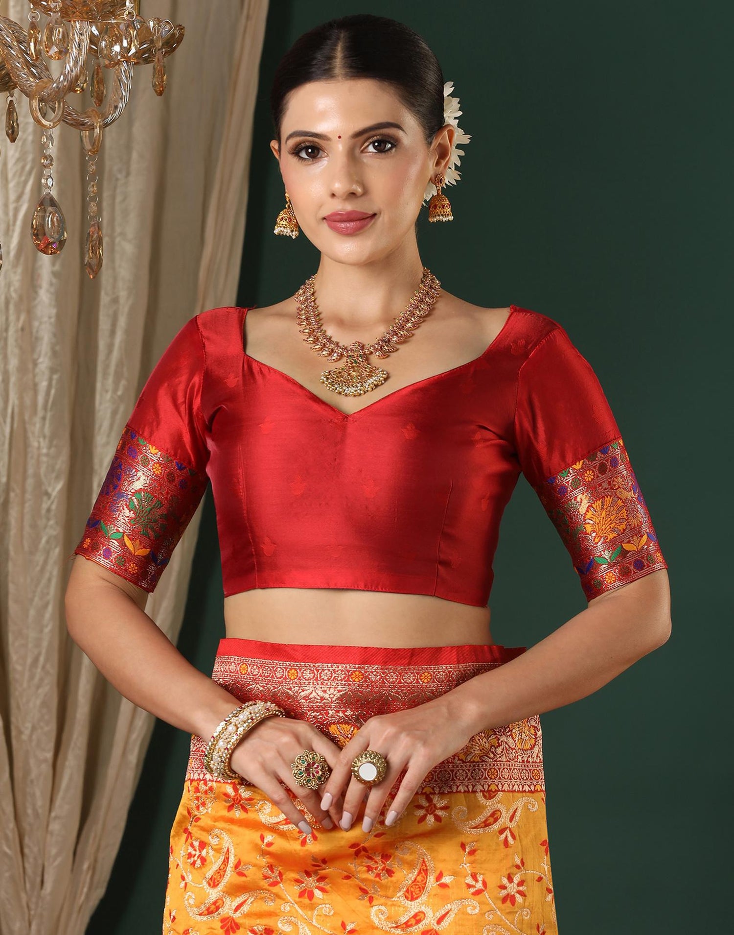 Turmeric Yellow Silk Woven Banarasi Saree