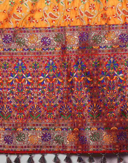 Turmeric Yellow Silk Woven Banarasi Saree