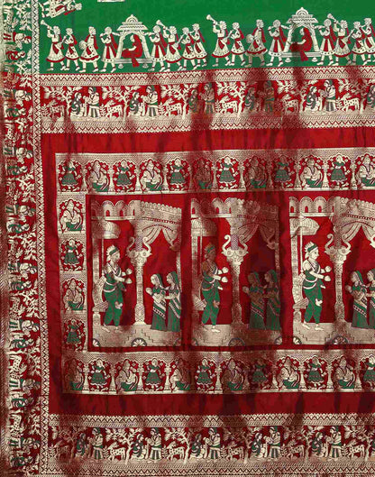 Dark Green Silk Woven Banarasi Saree