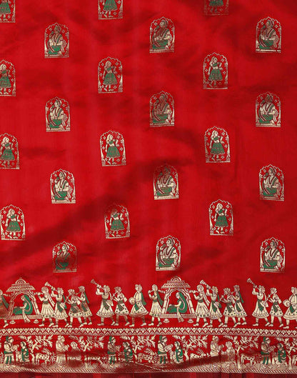 Red Silk Woven Banarasi Saree