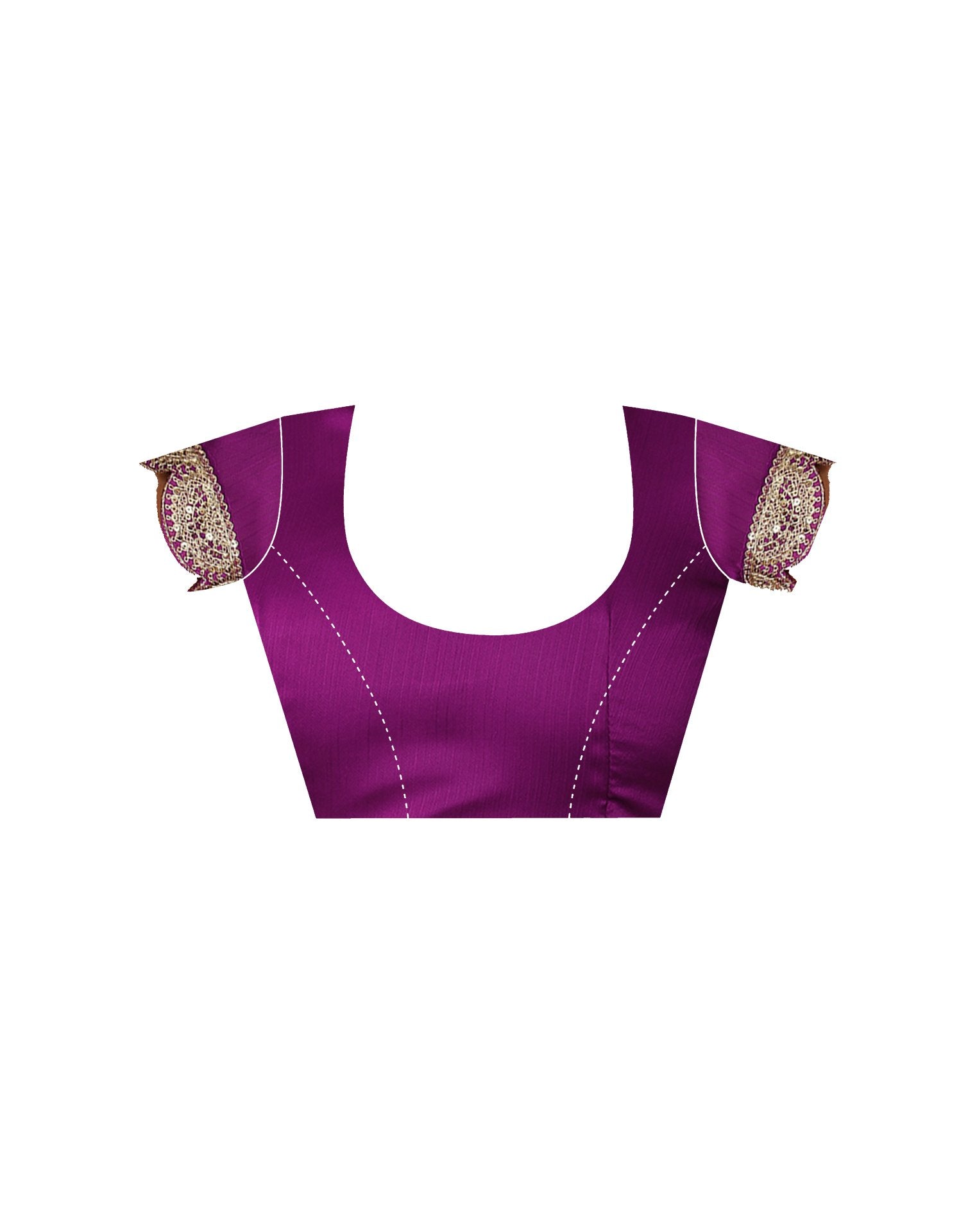 Dark Magenta Satin Sequence Plain Saree