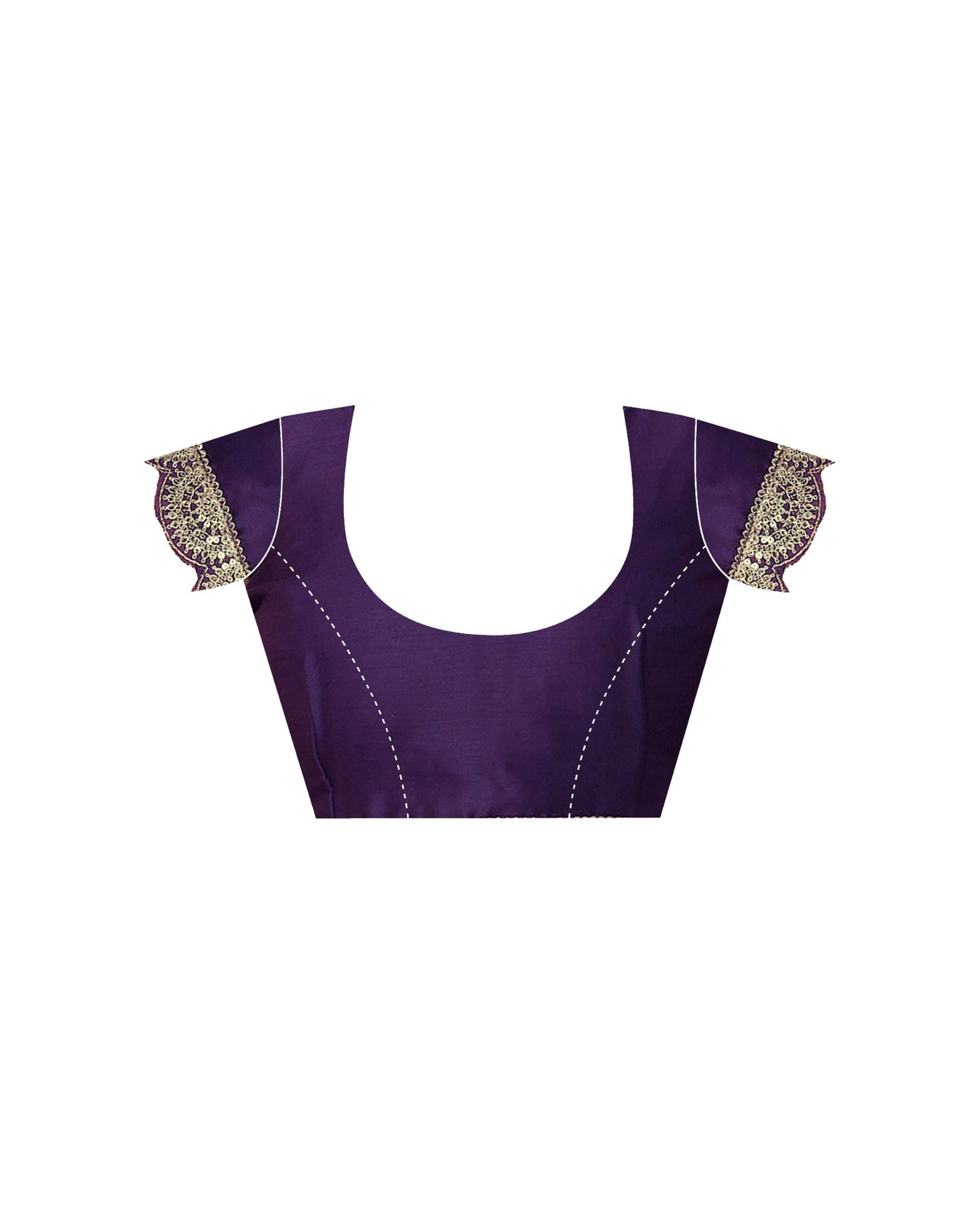 Dark Purple Satin Sequence Plain Saree