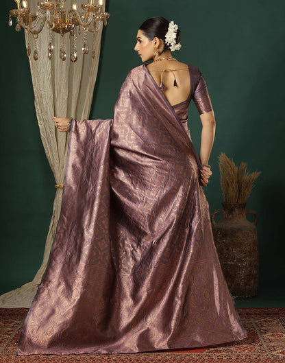 Mauve Silk Woven Saree